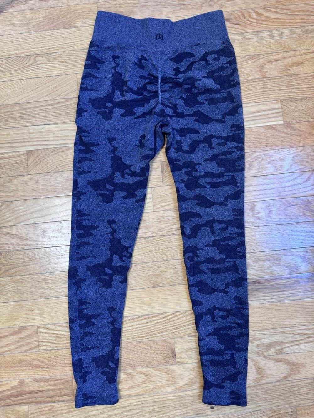 Women’s Camo Seamless High Waisted Workout Leggings Size M Gray Black